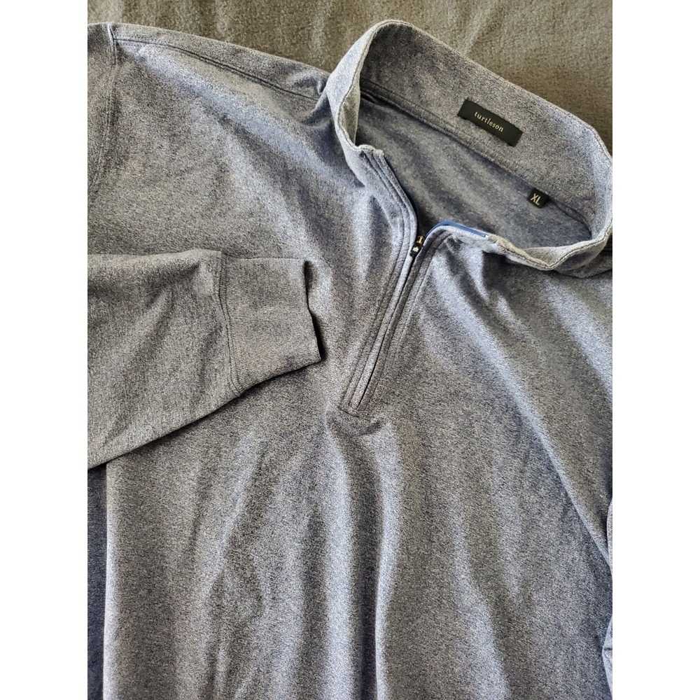 Turtleson 1/4 Zip Mens XL Sky Blue Golf Casual Pullover With Golf Logo On Sleeve